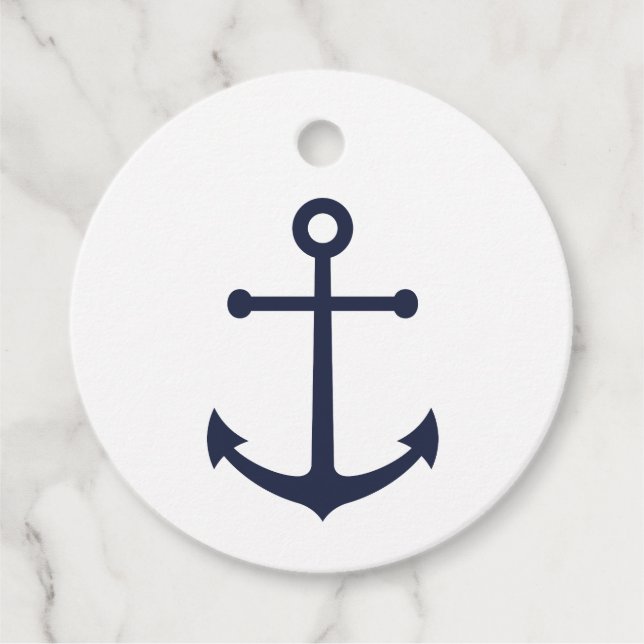 Nautic Navy Blue Anchor Geschenkanhänger (Vorderseite)