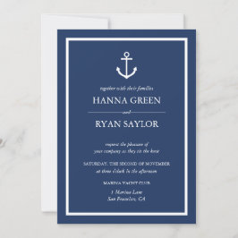 Nautic Navy Blue Anchor Hochzeitseinladung Einladung