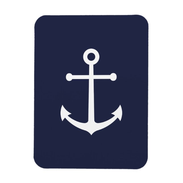 Nautic Navy Blue Anchor Magnet (Vertikal)
