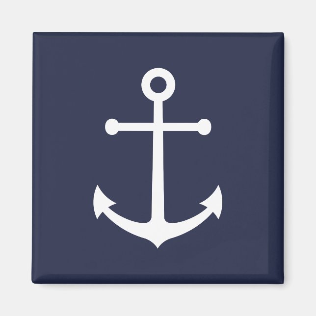 Nautic Navy Blue Anchor Magnet (Vorne)
