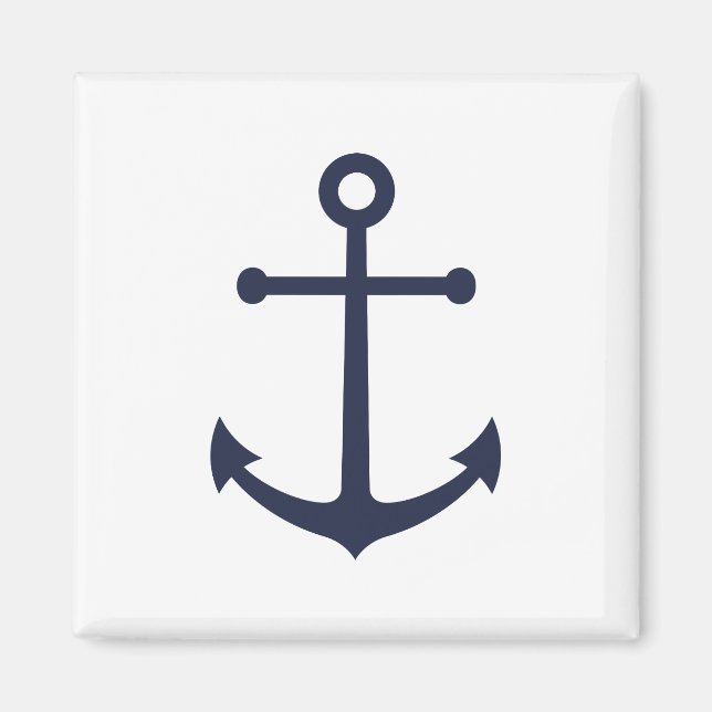 Nautic Navy Blue Anchor Magnet (Vorne)