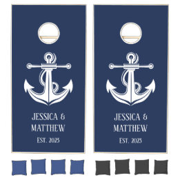 Nautic Navy Blue Anchor Moderne Newlyweds Wedding
