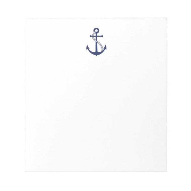 Nautic Navy Blue Anchor Notizblock (Vorderseite)
