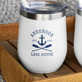 Nautic Navy Blue Anchor Oars Family Lake House