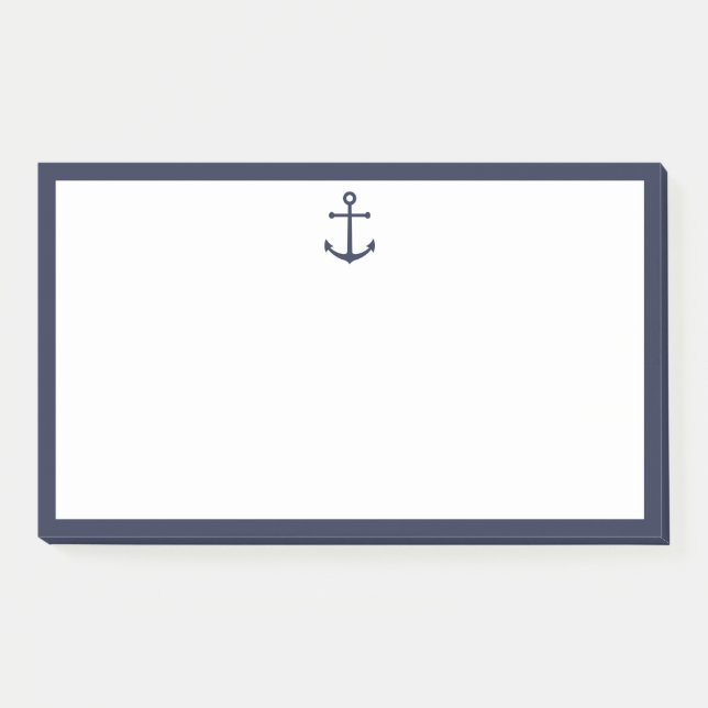 Nautic Navy Blue Anchor Post-it Klebezettel (Vorderseite)