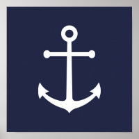 Nautic Navy Blue Anchor