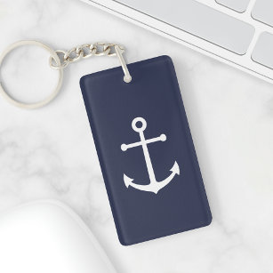 Nautic Navy Blue Anchor Schlüsselanhänger