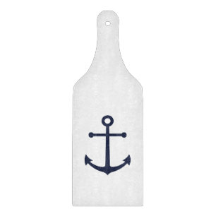 Nautic Navy Blue Anchor Schneidebrett