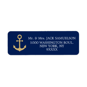 Nautic Navy Blue Gold Anchor Hochzeit