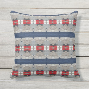 Nautic Navy Blue Grace Stripes Lake Ocean Kissen