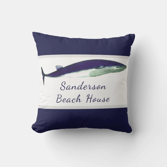 Nautic Navy Blue Kopfkissen solide Farbe Küste Kissen (Vorderseite)
