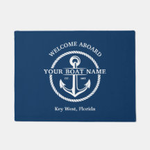 Nautic Navy Blue Willkommensschiff Name Anchor