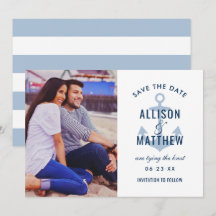 Nautic Navy Dusty Blue Anchor Wedding Foto