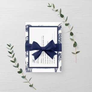 Nautic Oceanic Dunkle Marine Wedding Rsvp Card Karte