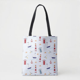 Nautic Pattern Tote Bag Tasche