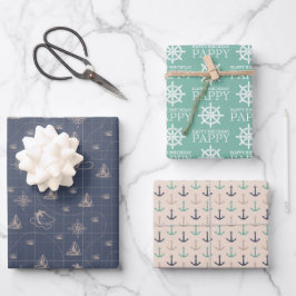 Nautic Personalisiert Birthday Wrapping Sheets Geschenkpapier Set
