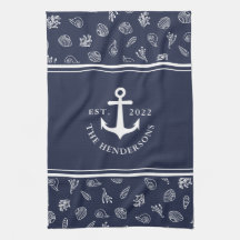 Nautic Personalisiert Navy Blue Anchor Family