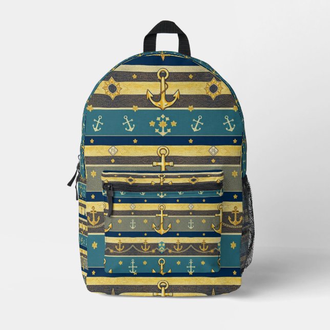 Nautic Print Cut Sew Bag Bedruckter Rucksack (Vorderseite)