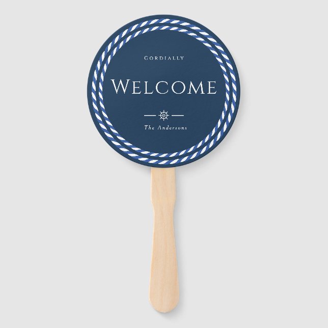 Nautic Rope Formal Welcome Navy Fächer (Vorderseite)