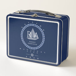 Nautic Rope Monogram Navy Metall Brotdose