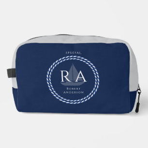Nautic Rope Monogram Navy Waschbeutel