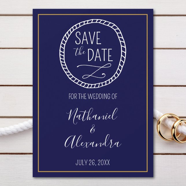Nautic Rope Wreath Wedding Save the Date (Von Creator hochgeladen)