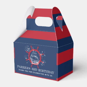 Nautic Sailboat Birthday Blue Geschenkschachtel