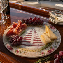 Nautic Sailboat & Floral Roseate Cutting Board