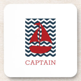 Nautic Sailboat Individuelle Name Red White Blue W Getränkeuntersetzer