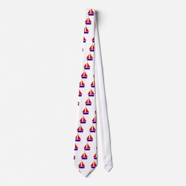 Nautic Sailboat Print Krawatte (Vorderseite)