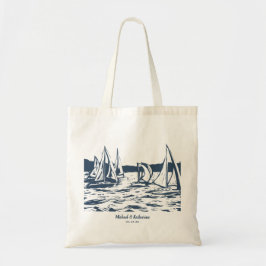 Nautic Sailboat Tote Bag Gastgeschenk Hochzeit Tragetasche