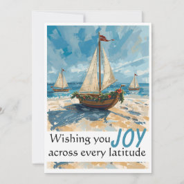 Nautic Sailboat Weihnachtskarte Feiertagskarte