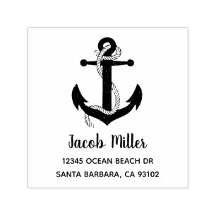 Nautic Sailor Anchor Individuelle Name Rücksendea Permastempel