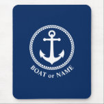 Nautic Sea Anchor Ihr Boot oder Name Navy Blue Mousepad<br><div class="desc">Nautic Sea Anchor Ihr Personalisierter Name oder Bootsname Mouse Pad.</div>