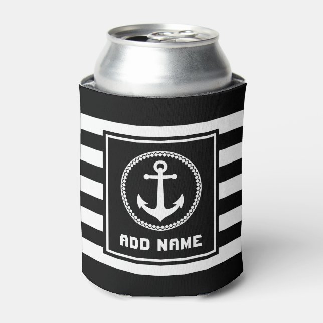 Nautic Sea Anchor Ihr Name oder Boot entzogen Dosenkühler (Kanne Vorderseite)