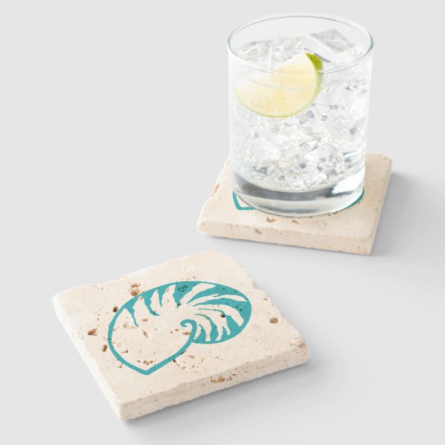 Nautic Sea Muschel Stone Drink Untersetzer Geschen (Seitenansicht)