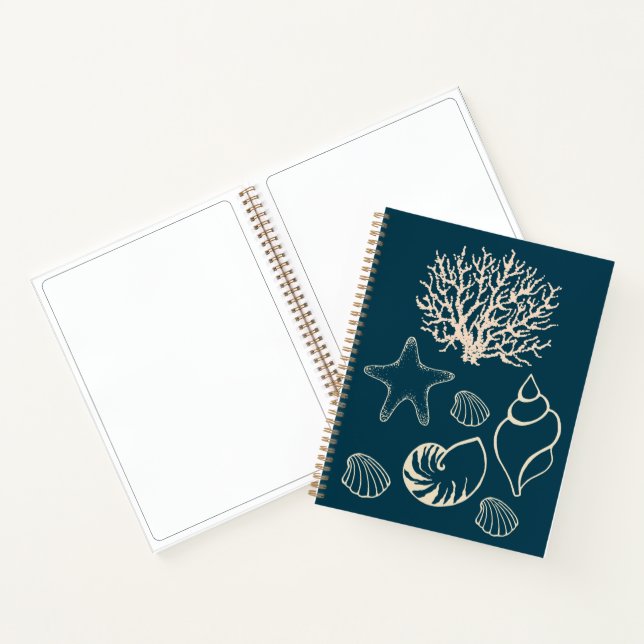 Nautic Seashell Art Sketchbook Journal Notizbuch (Innenseite)