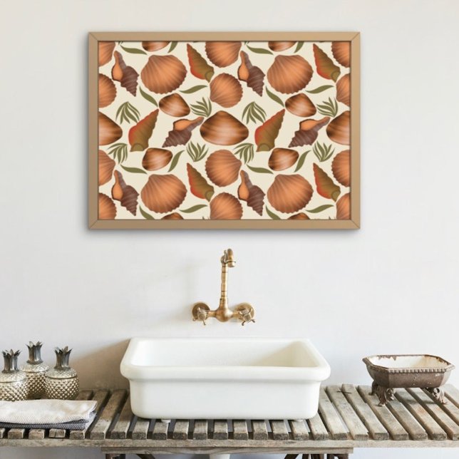 Nautic Seashell Floral Pattern Poster (Von Creator hochgeladen)