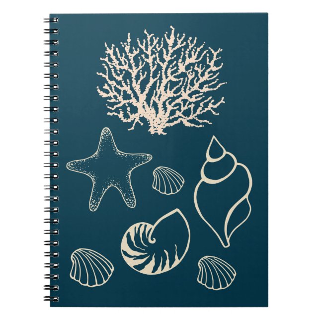 Nautic Seashell Notebook Notizblock (Vorderseite)