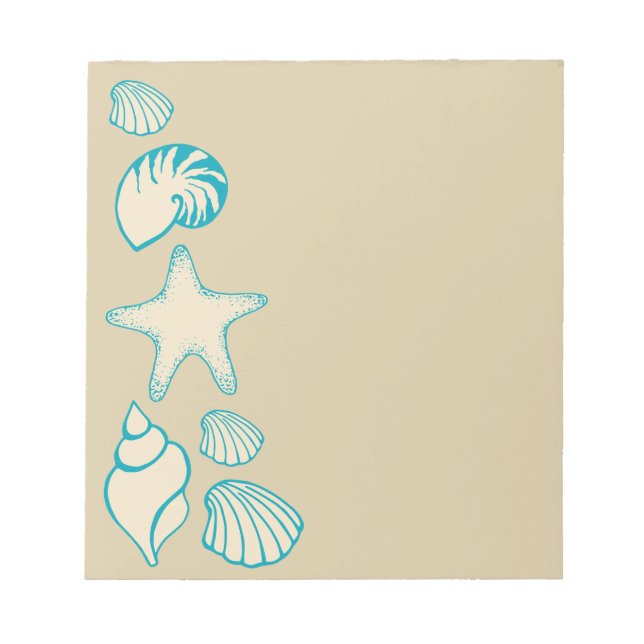 Nautic Seashell Notepad Notizblock (Vorderseite)