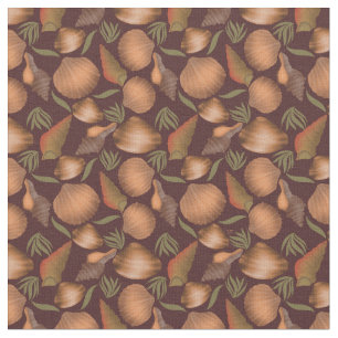 Nautic Seashell Red Pattern Stoff