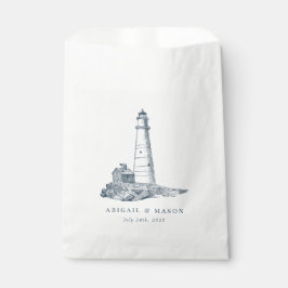 Nautic Seaside Lighthouse Dark Blue Wedding Geschenktütchen