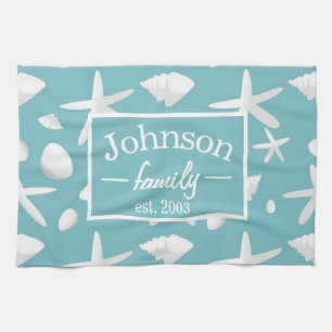 Nautic Seastar Seashells Family Beach House Geschirrtuch