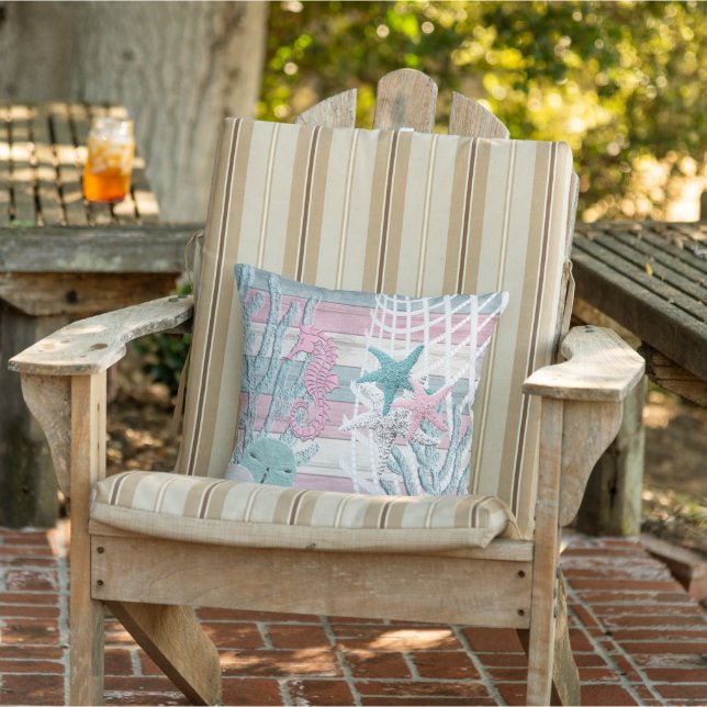 Nautic Seepferd Beach - Pink Kissen (Stuhl)