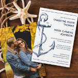 Nautic Sketch Anchor Foto Hochzeitseinladung Einladung<br><div class="desc">Krawatte des Knotens mit dieser nautischen Sketch Anker Hochzeitseinladung. Passen Sie den Hintergrund und den Schriftart an. Für weitere Anpassungen kontaktieren Sie mich bitte.</div>