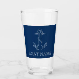 Nautic Spirit Anchor Navy Blue Glas