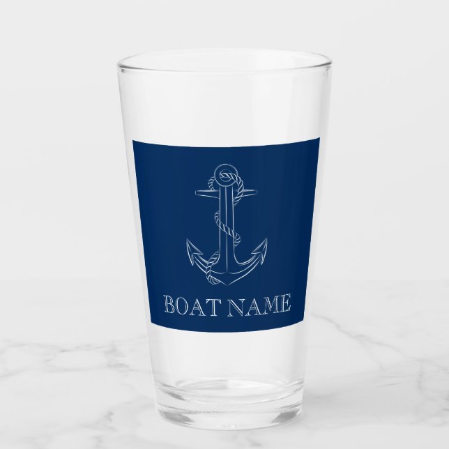 Nautic Spirit Anchor Navy Blue Glas (Vorderseite)