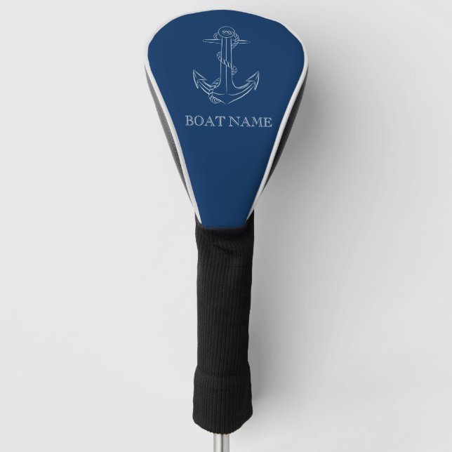 Nautic Spirit Anchor Navy Blue Golf Headcover (Vorderseite)