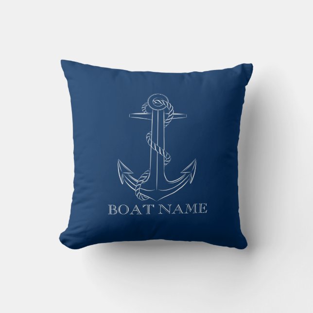 Nautic Spirit Anchor Navy Blue Kissen (Vorderseite)