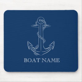 Nautic Spirit Anchor Navy Blue Mousepad